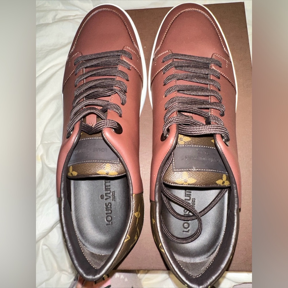 Louis Vuitton Brown and Gold Sneakers - Picture 4 of 10